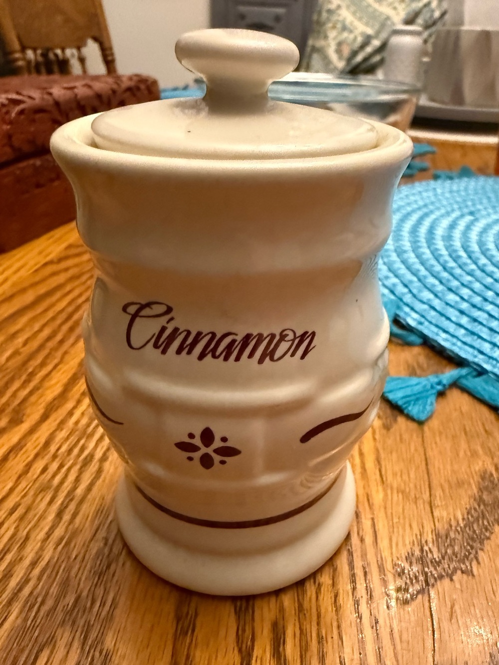 Longaberger Cinnamon Ceramic Canister